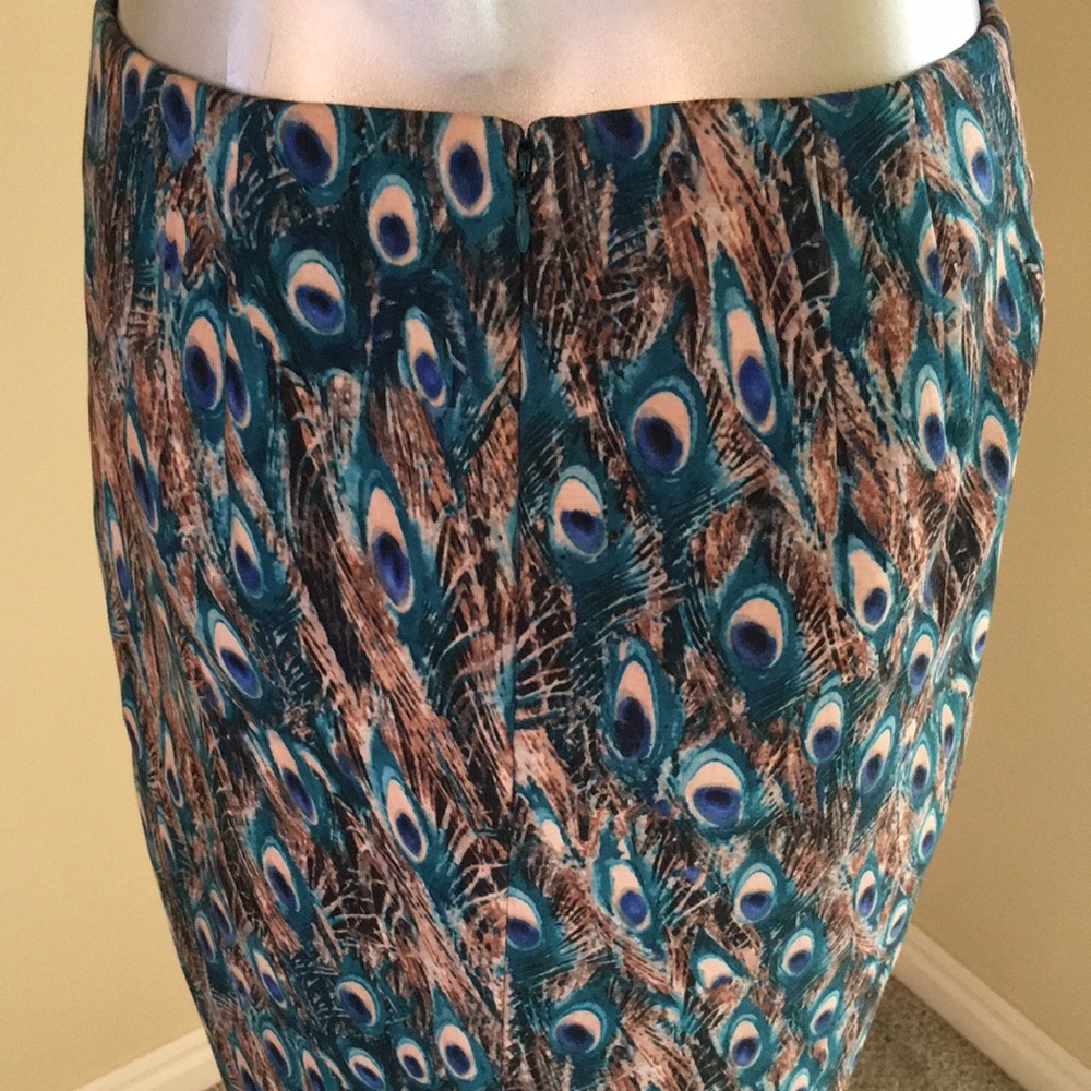 TALBOTS | Peacock Print Pencil Skirt - Picture 7 of 14